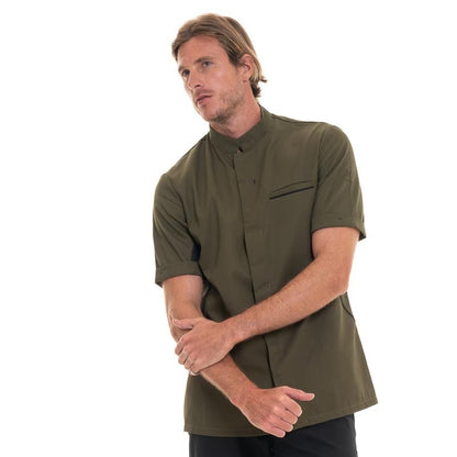 Robur DUNES Olive/Black Short Sleeve Kitchen Coat - ROBUR