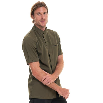 Robur DUNES Olive/Black Short Sleeve Kitchen Coat - ROBUR