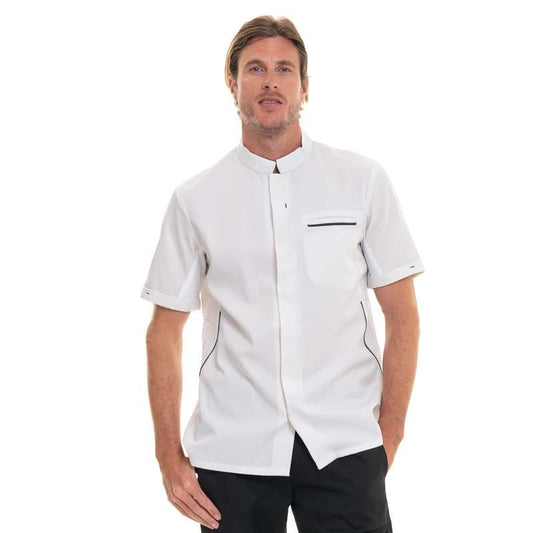 Robur DUNES Short Sleeve White Ocean Kitchen Coat - ROBUR