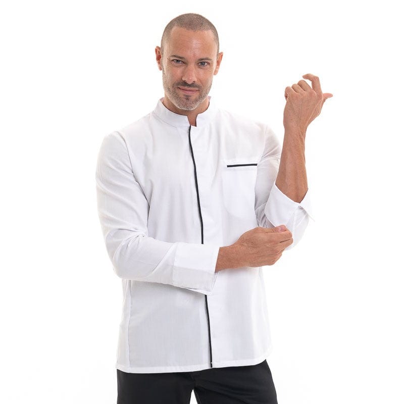 Robur EKOL Men's White Long Sleeve Kitchen Coat - ROBUR