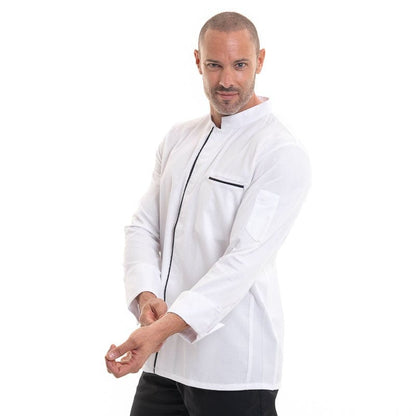 Robur EKOL Men's White Long Sleeve Kitchen Coat - ROBUR