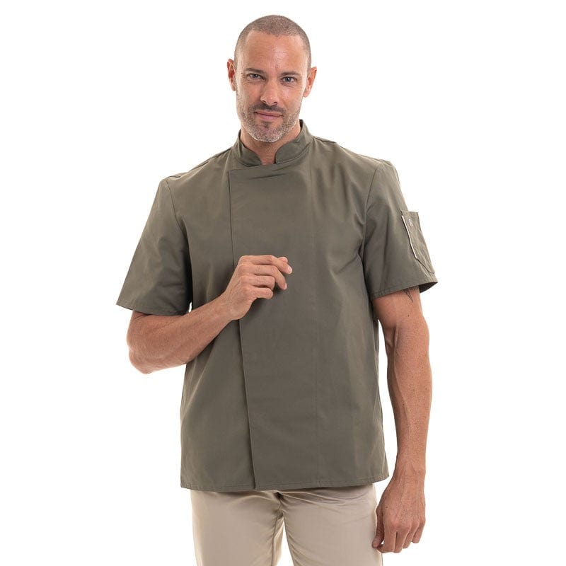 Robur Khaki Short Sleeve Chef's Coat Nero - ROBUR