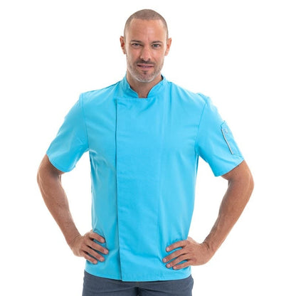 Robur Men's Short Sleeve Blue Chef Coat Nero - ROBUR