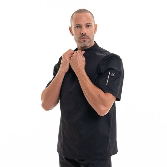 Robur Nero Black Short Sleeve Chef Coat - ROBUR