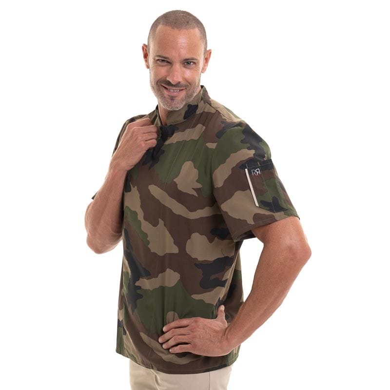 Robur Nero Camouflage Short Sleeve Chef Coat - ROBUR