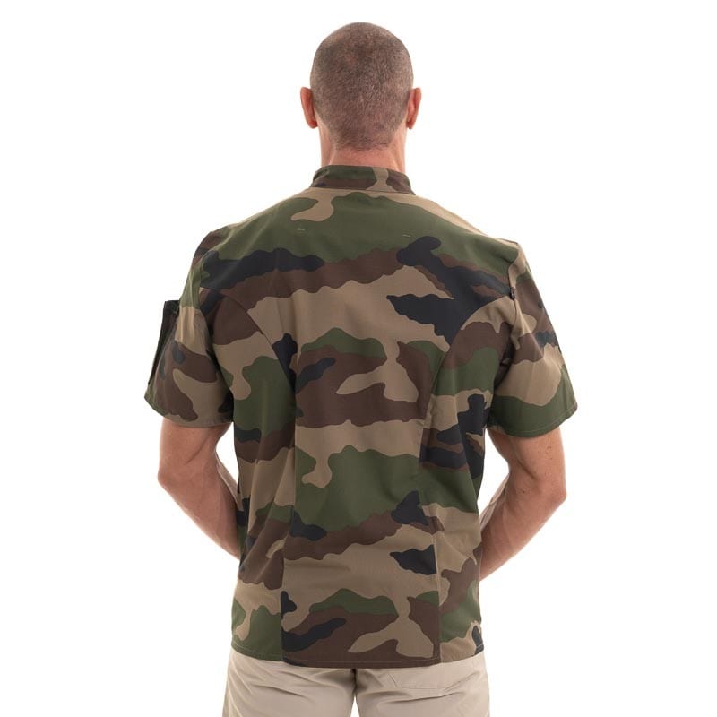 Robur Nero Camouflage Short Sleeve Chef Coat - ROBUR