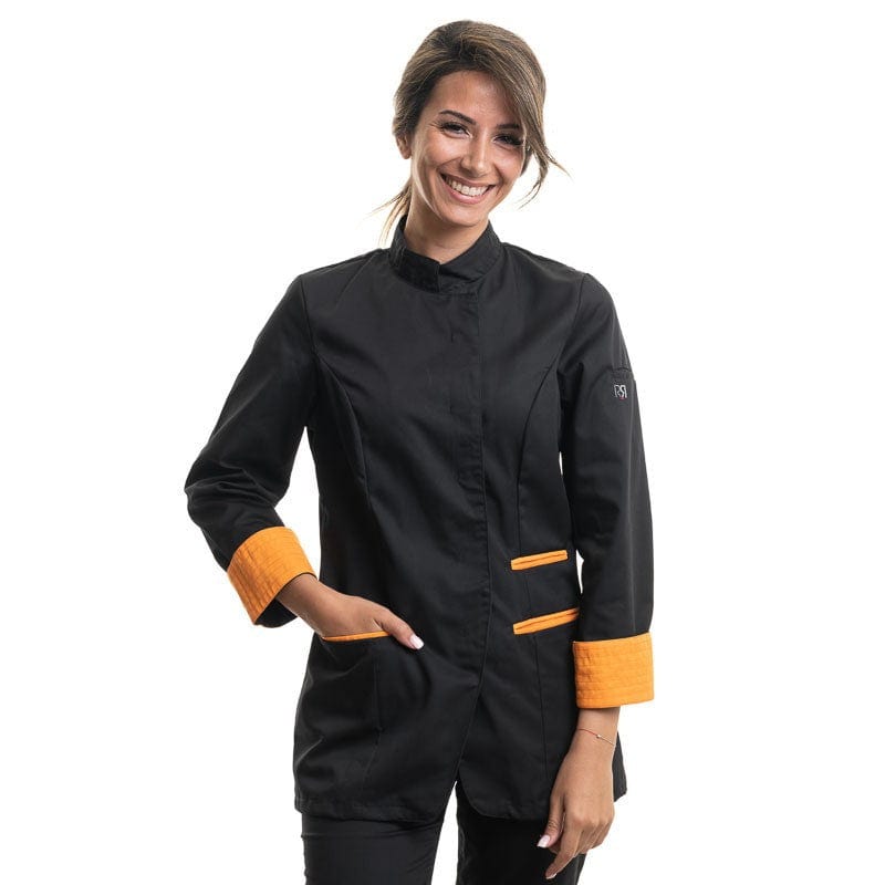 Robur RIA Long Sleeve Kitchen Coat Black Melon - ROBUR