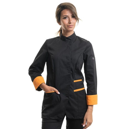 Robur RIA Long Sleeve Kitchen Coat Black Melon - ROBUR