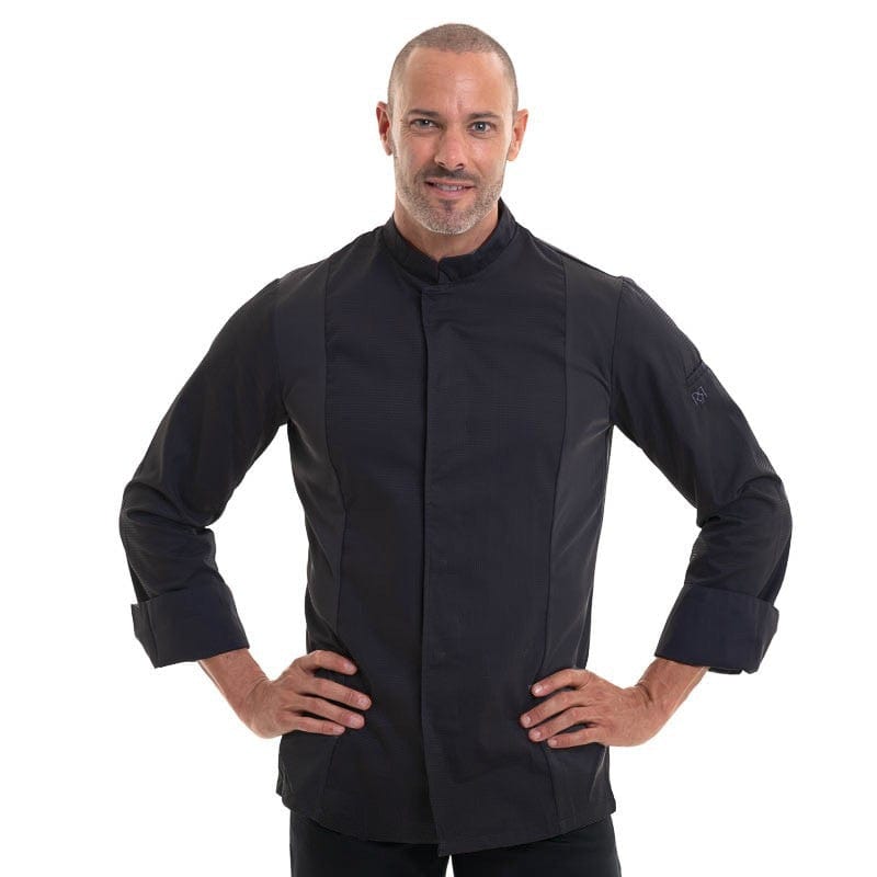 Robur T0 - XS / Long Sleeve Breathable Black Long Sleeve Kitchen Coat Siaka - Robur