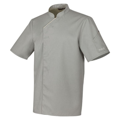 Robur Unisex Gray Short Sleeve Chef's Coat Harti - ROBUR