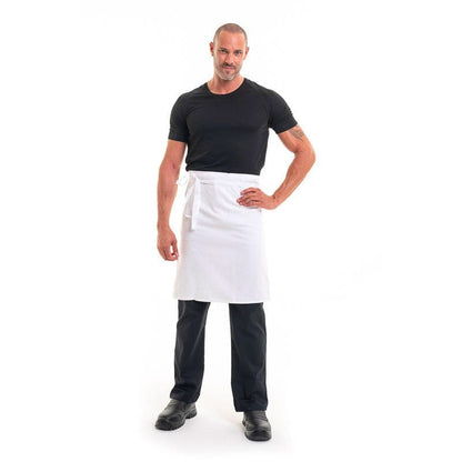 Robur White Half Chef Apron Coton 23.62 inch - ROBUR