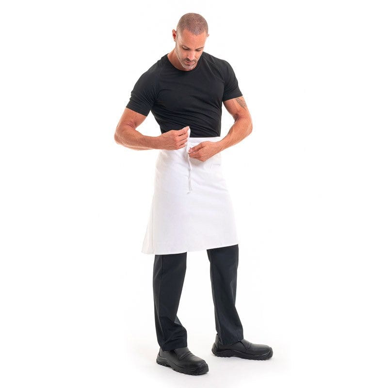 Robur White Half Chef Apron Coton 23.62 inch - ROBUR