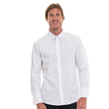 Robur White Long Sleeve Shirt Style Kitchen Coat Figari - ROBUR