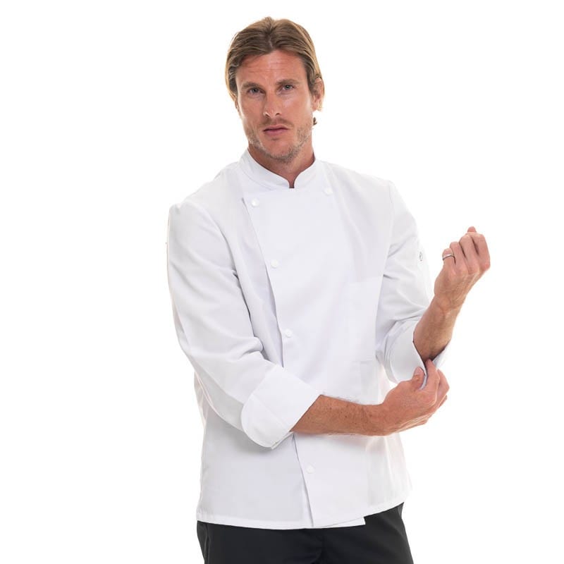 Robur White MADRAS Long Sleeve Kitchen Coat - ROBUR