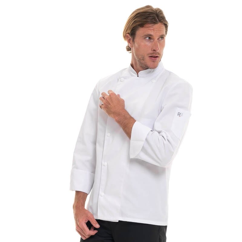 Robur White MADRAS Long Sleeve Kitchen Coat - ROBUR