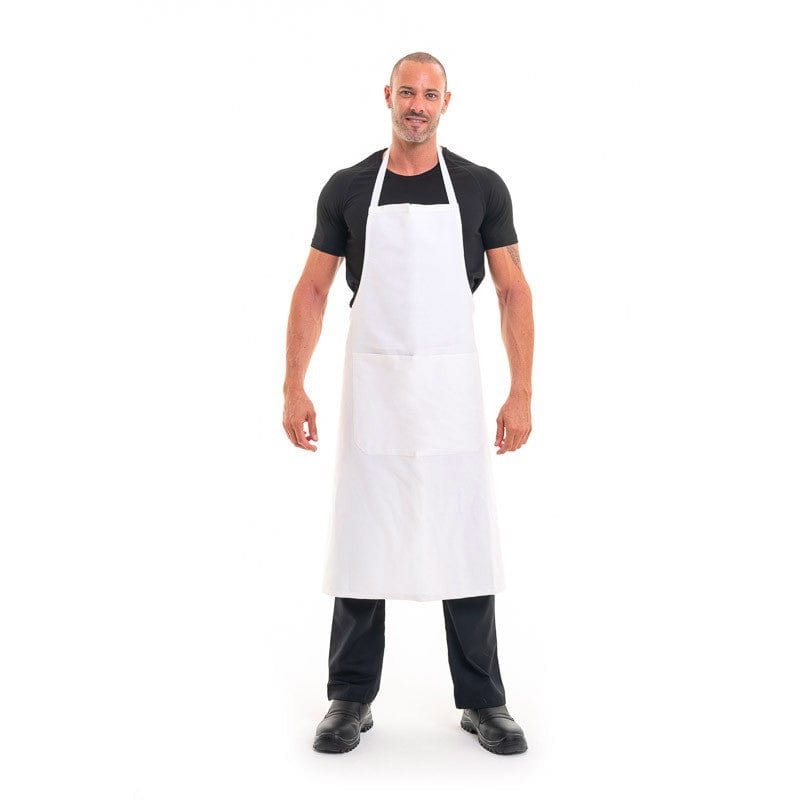 Robur White Pise Apron with Bib Coton - ROBUR