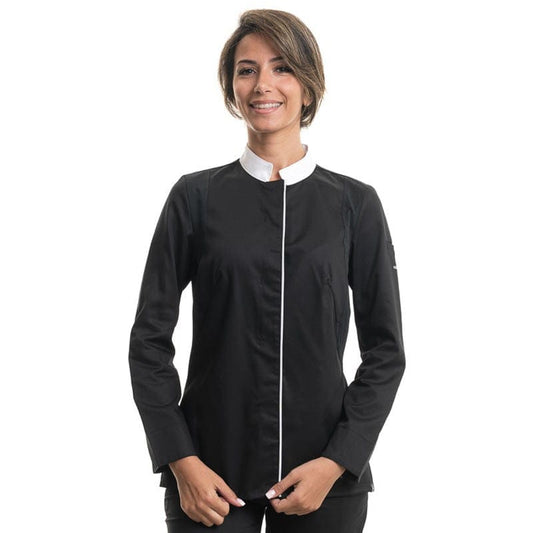 Robur Women's Black Long Sleeve Kitchen Coat - ELIZE ROBUR