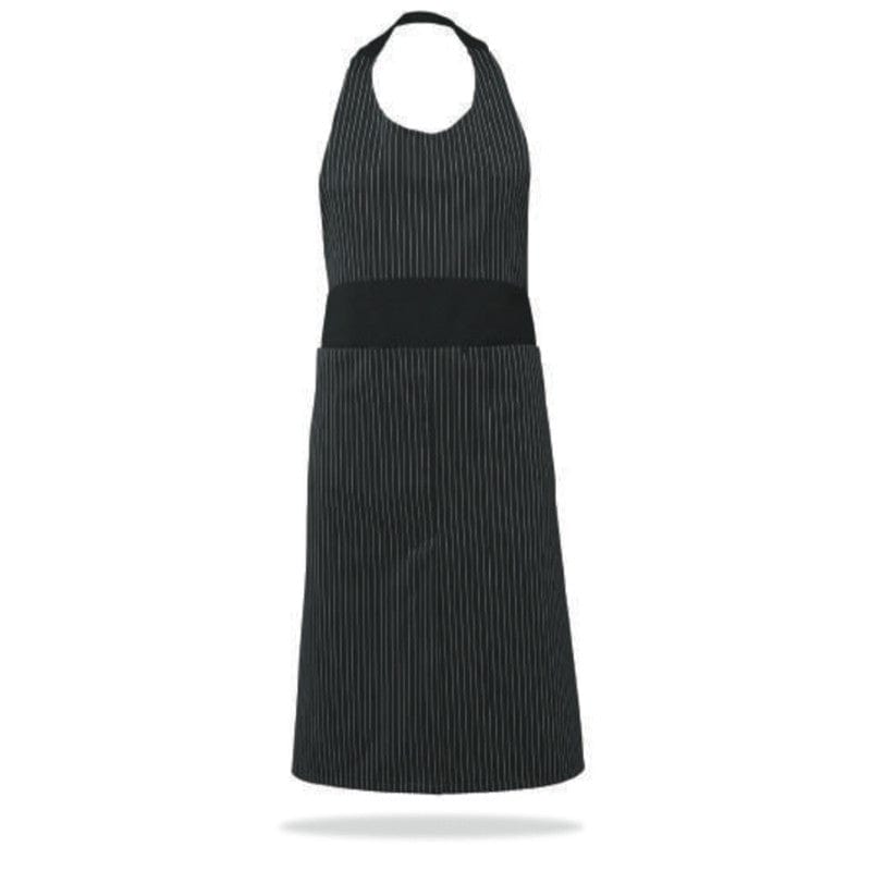 Robur Women's Kitchen Apron Black White Stripes - ROBUR