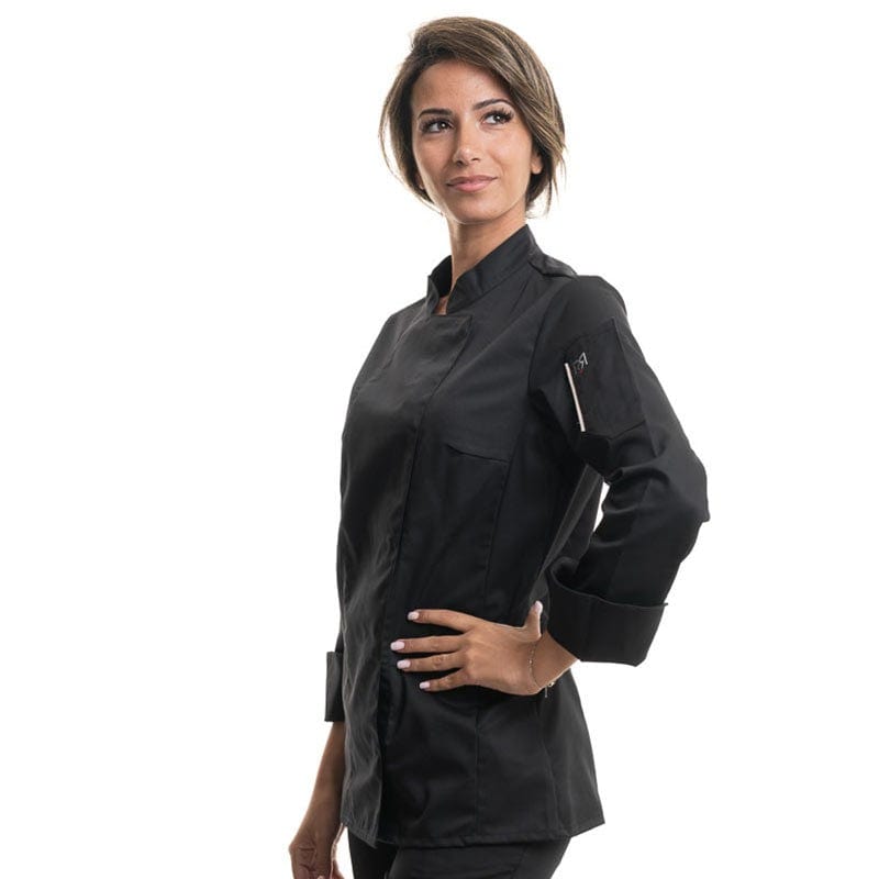 Robur Women's Long Sleeve Black Kitchen Coat Unera - ROBUR