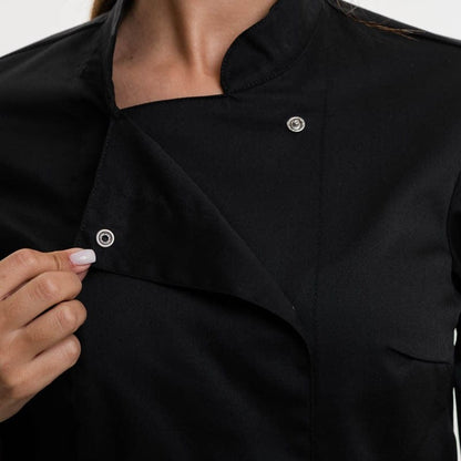 Robur Women's Long Sleeve Black Kitchen Coat Unera - ROBUR