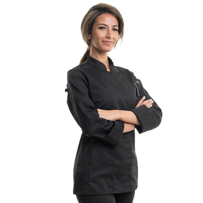 Robur Women's Long Sleeve Black Kitchen Coat Unera - ROBUR