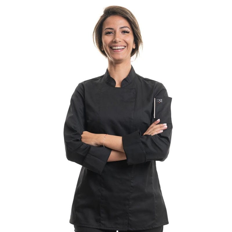 Robur Women's Long Sleeve Black Kitchen Coat Unera - ROBUR