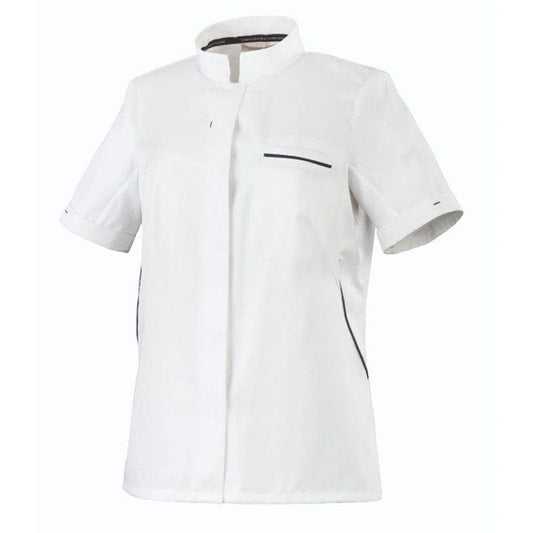 Robur Women's Short Sleeve White Kitchen Coat - ESCALE- ROBUR