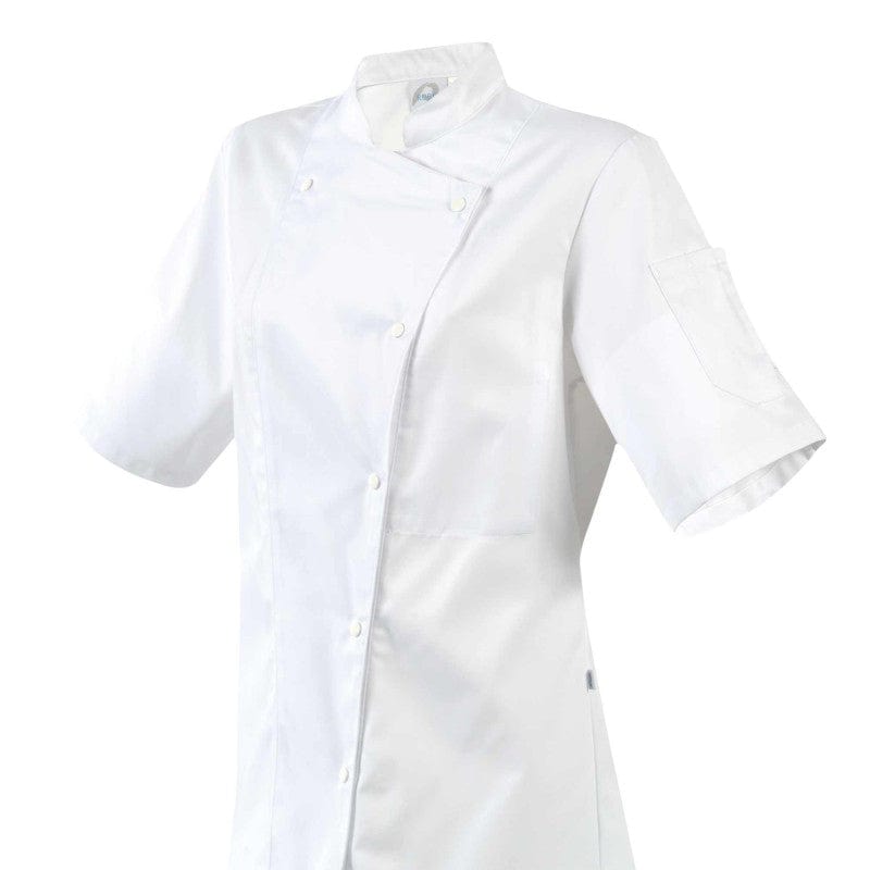 Robur Women's White Chef Coat Long Sleeve Asymmetrical Closure Manille - ROBUR