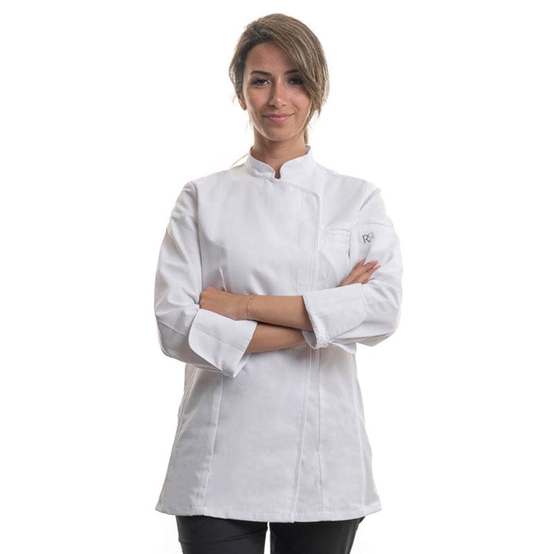 Robur Women's White Long Sleeve Kitchen Coat Expression - ROBUR