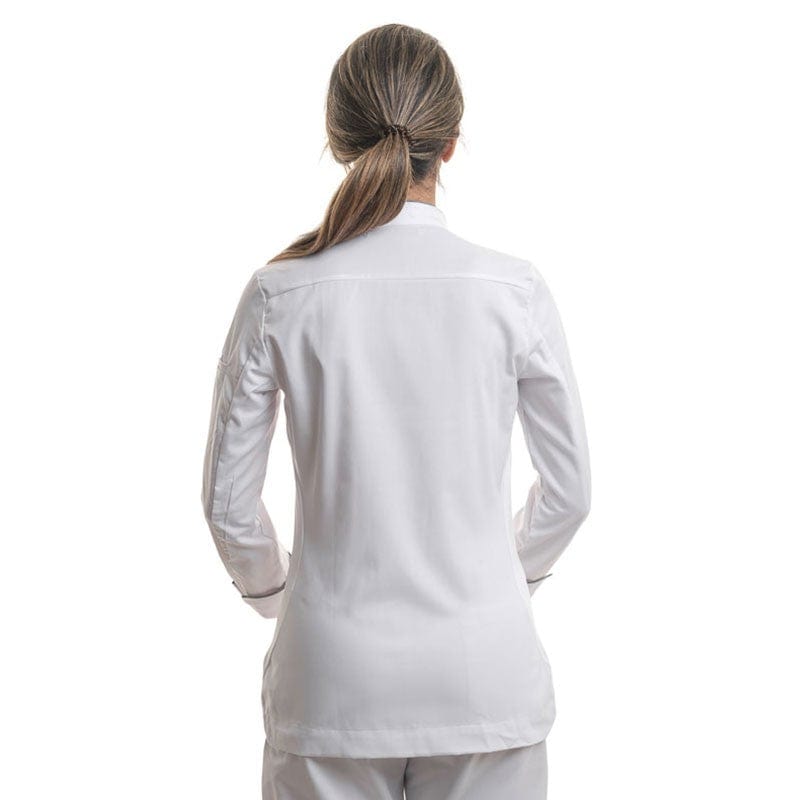 Robur Women's White Long Sleeve Kitchen Coat technology 37.5 Cavane - ROBUR