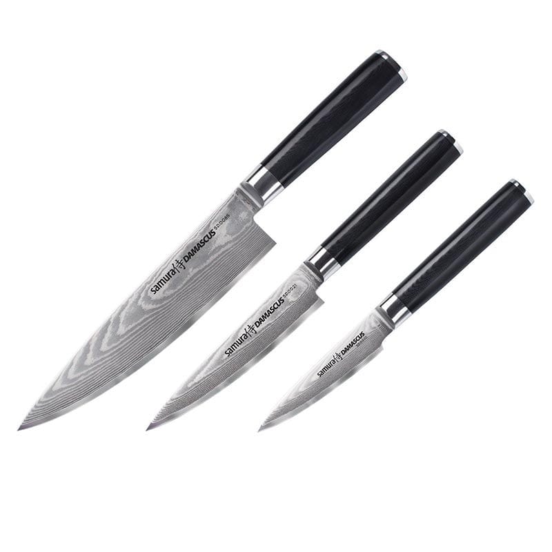 Samura Set of 3 Knives Chief Utility Paring Damascus - SAMURA